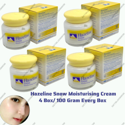4 Boxes HAZELINE Snow Moisturizing Cream Whitening Natural ProtectSkin 100g