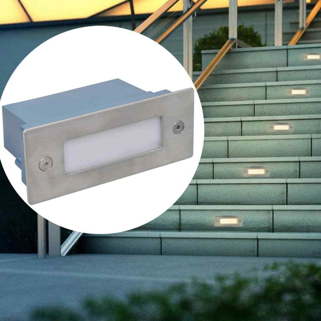 Foco Luces LED Modelo Empotrable para Escaleras Exterior Jardín Patio vidaXL