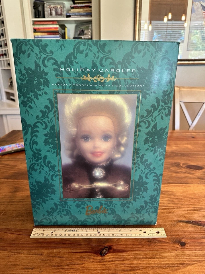 Barbie 1996 "Holiday Caroler" muñeca de porcelana navideña colección Barbie nueva en caja #4 Foto 2 de 4