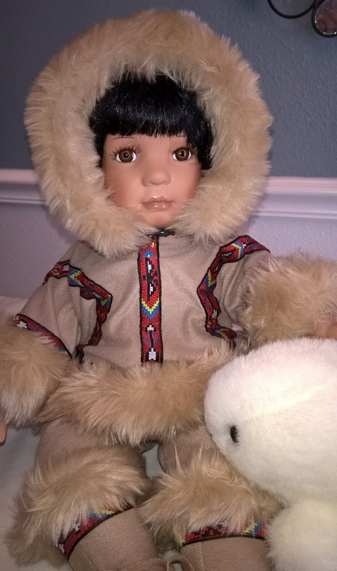 Alaskan Eskimo Doll “NICA” Vintage 1995-  Porcelain - Hamilton Collection