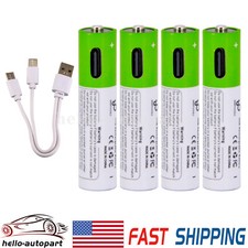 4Pcs 750mWh Rechargeable AAA Lithium ion li-ion Batteries 1.5V With Type C Cable