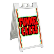 FUNNEL CAKES Signicade 24x36 AFrame Plastic Sidewalk Sign CARNIVAL FAIR FOOD
