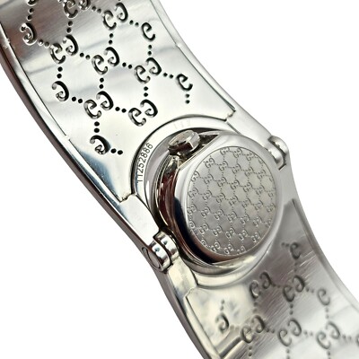 Vintage Gucci Twirl Reversible Bangle Cuff Watch with Diamonds