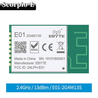 2pcs nRF24L01P 2.4GHz E01-2G4M13S SPI Transceiver 13dBm SMD PCB Antenna Module
