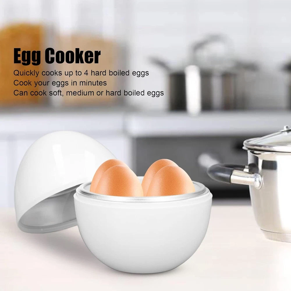 Egg Cooker with 4 Capacity Microwave Maker, White Egg Cooker with 4 Capacity Microwave Maker, White