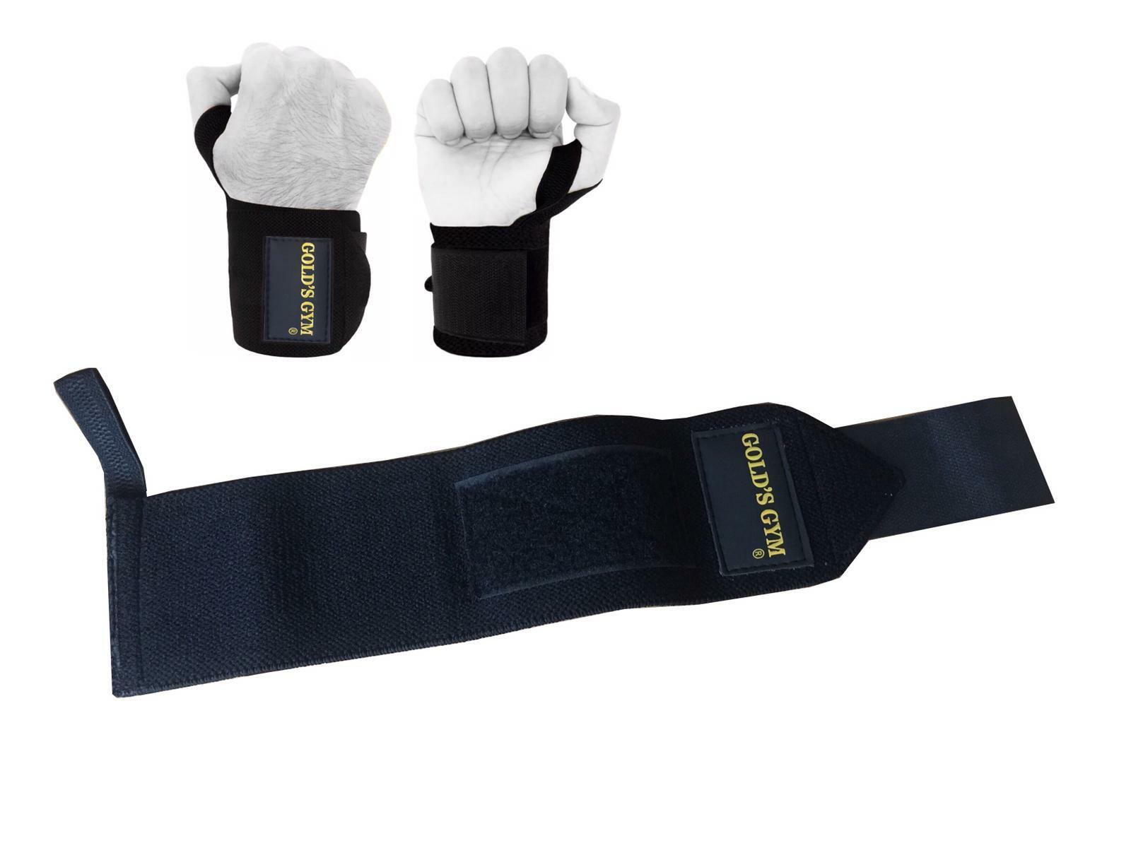 Golds Gym Wrist Wraps Brace Weight Lifting Training Straps Support Bar