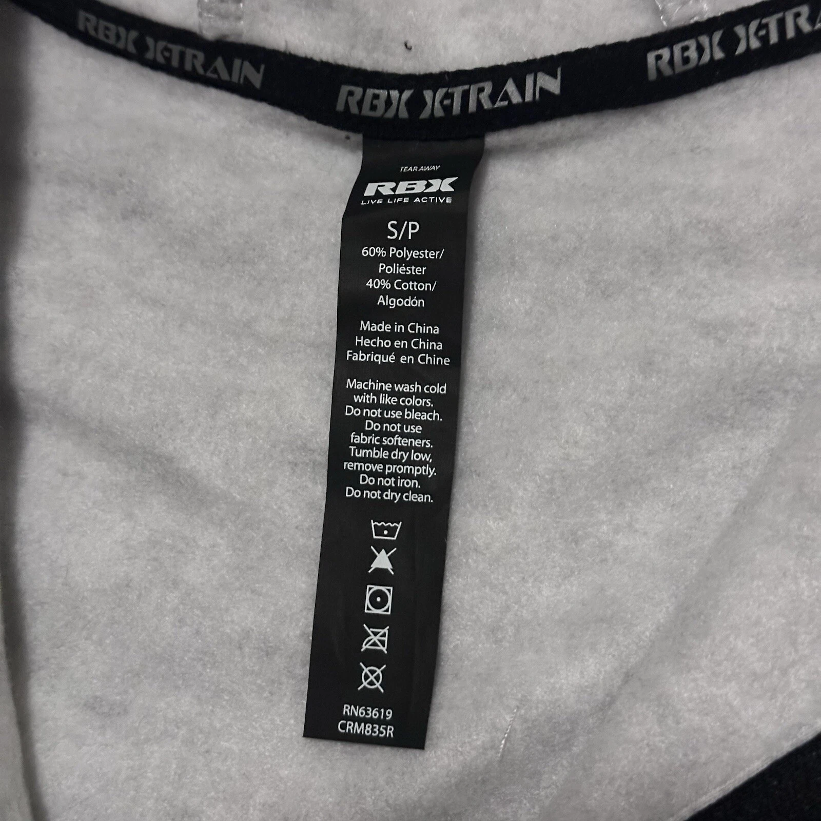 OFF WHITE RBX Felpa con Cappuccio Uomo Active Prime Contrast Fleece 1 4 Zip Felpa Offwhite Nera S