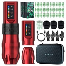 Wireless Tattoo Pen Gun Machine Kit with Power Supply Cartridge Needles Tattoo