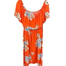 Floral Off Shoulder Maxi Sundress L/XL Feminine Vacay Boho-Chic Coastal Cruise
