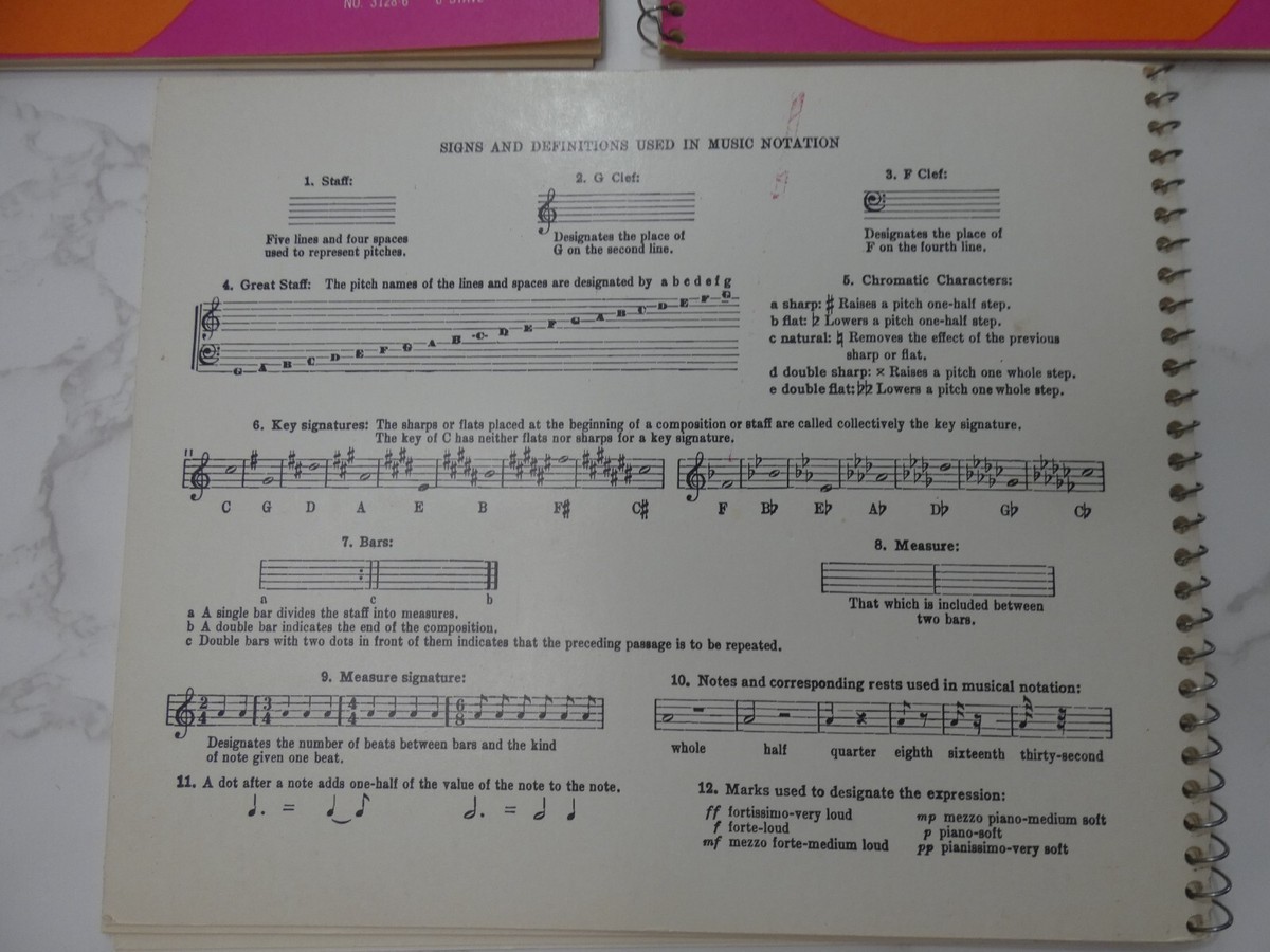 VTG Set of 3 Aladdin Brand Music Books 20 Sheets Each New Pink & Orange  Retro | eBay