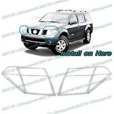 Chrome Molding Covers Trims For 2005-2007 Nissan Pathfinder Front Headlight Lamp Chrome Molding Covers Trims For 2005-2007 Nissan Pathfinder Front Headlight Lamp
