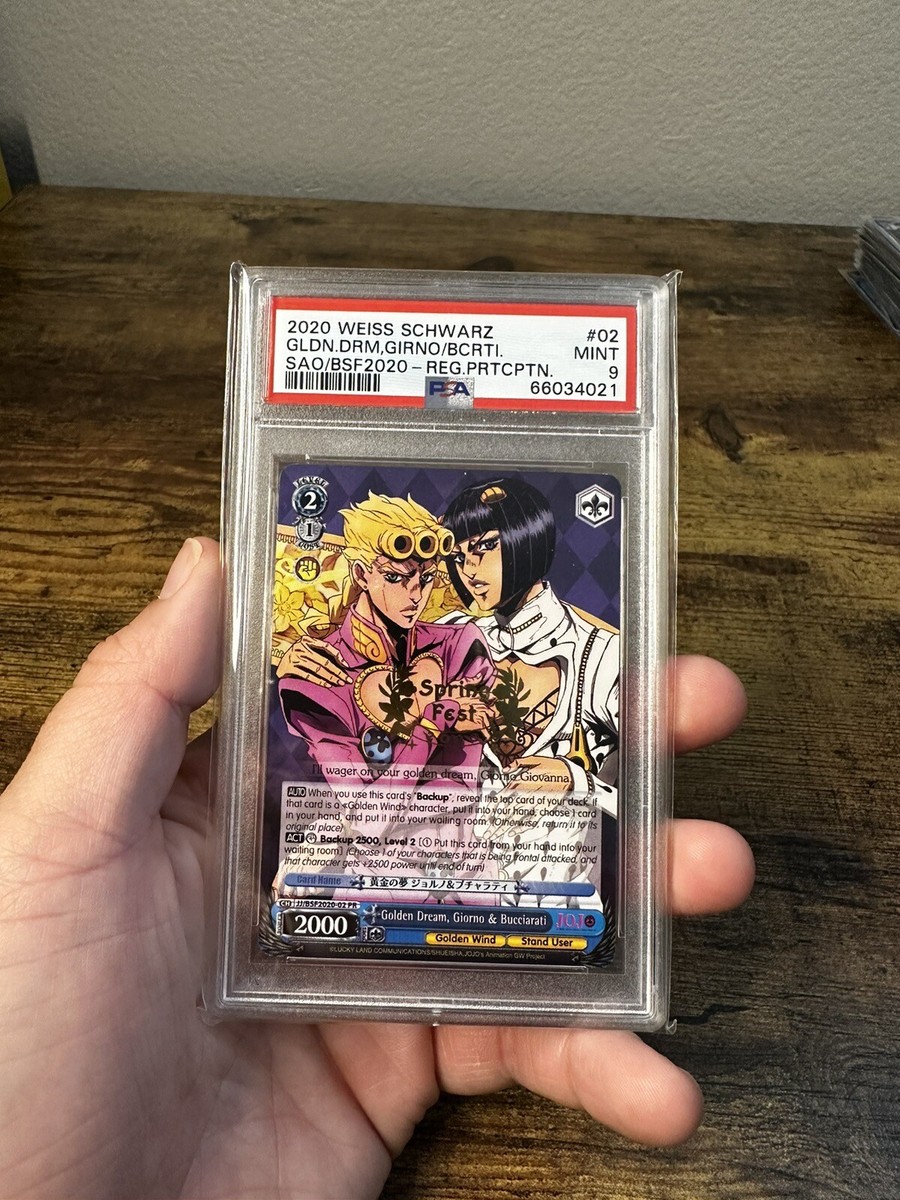 PSA 9 Golden Dream, Giorno & Bucchiarati PR Adventures Jojo Eng