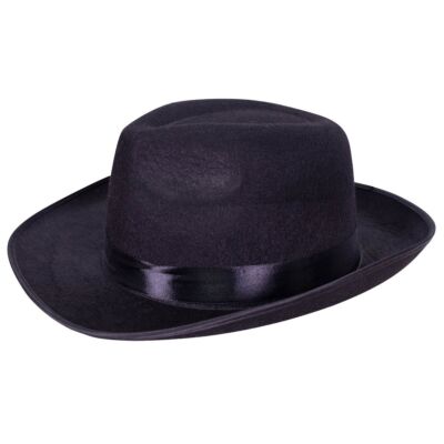 Hut Gangster Al Capone Schwarz KW 60 cm für Erwachsene Kostüm-Zubehör Mafia