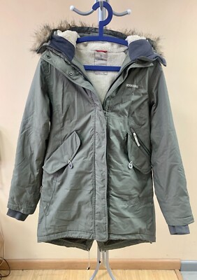 DIDRIKSONS parka jacket, woman's, hooded, olive color, size 38/M