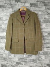 Tweed Blazer Size 8 Beaver Of Bolton Designer Wool Jacket