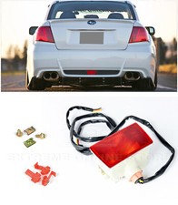 Crystal Red Rear Fog Lights Tail Brake Lamps For 11-14 Wrx Sti 13-up Xv Crosstek