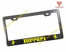 Ferrari Gelb Text Mit Gelben Pferden 1X1 Glanz Echtes Kohlefaser Plattenrahmen