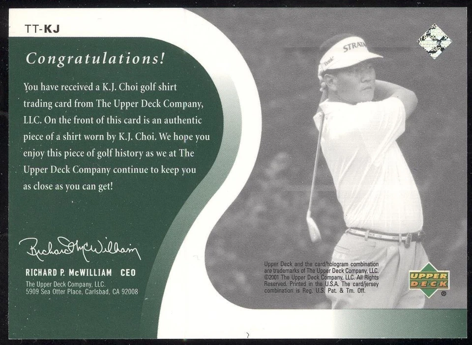 TT-KJ K.J. Choi 2001 UPPER DECK Golf Shirt TOUR THREADS Korea - Image 2 of 2