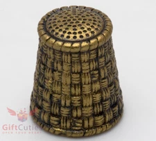 Brass Thimble souvenir in shape of a basket IronWork