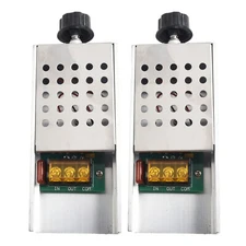 2PC AC 220V 6000W High Power SCR Voltage Regulator LED Dimmer Heating Controller