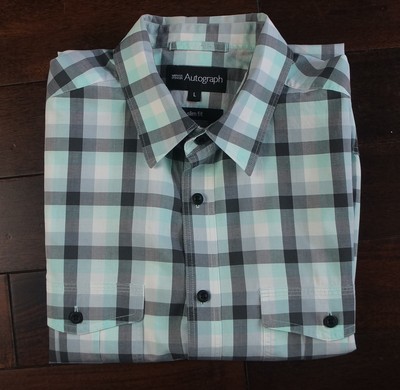 Mens M\u0026S AUTOGRAPH Check Short Sleeve 