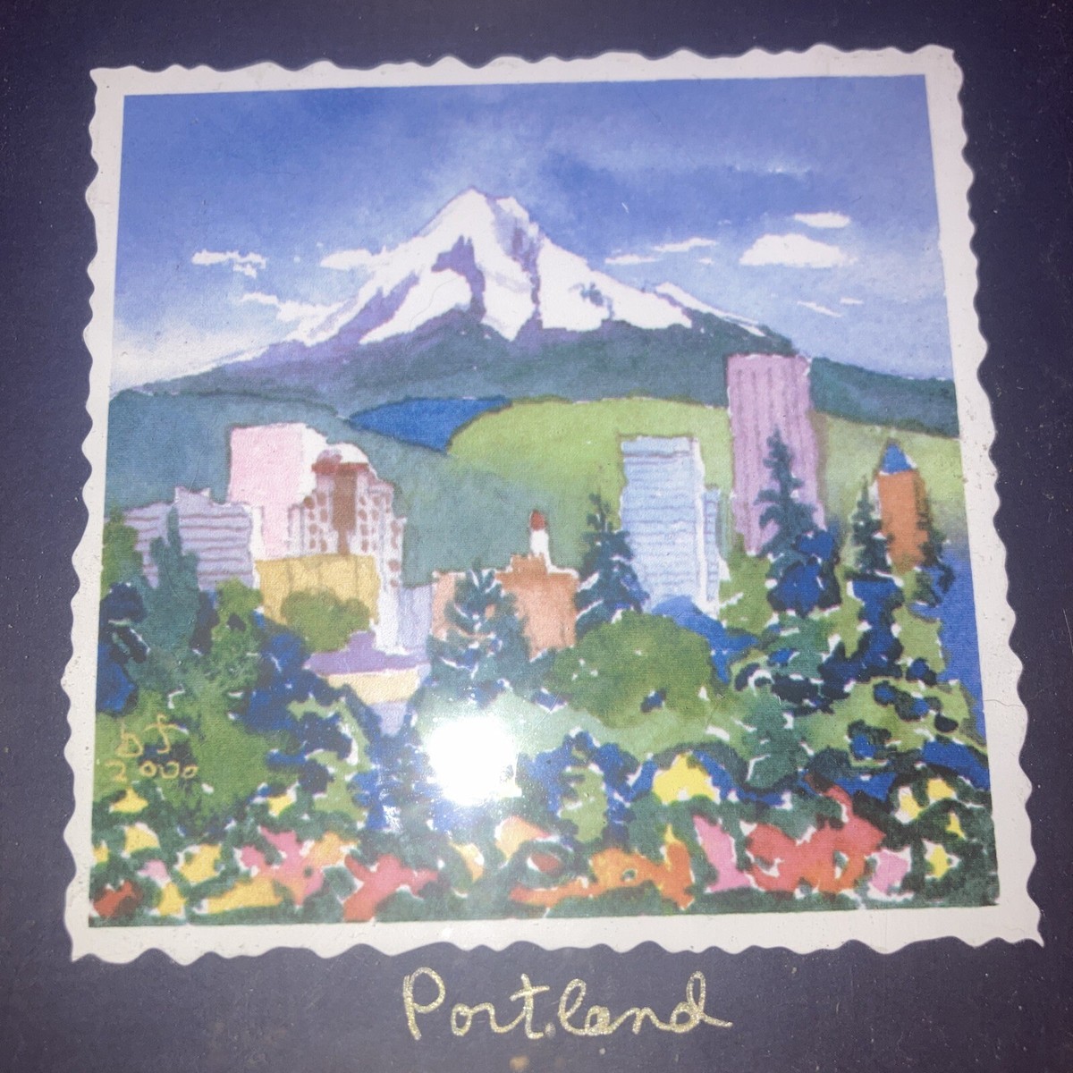 BARBARA FORREST 水彩画　額付き　バーバラ・フォレスト Barbara Forrest Watercolor Print Portland in 6