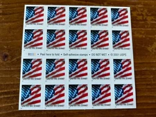 US Stamps SC# 3549a US Flag 34c Booklet pane of 20 P#B3333 MNH 2001