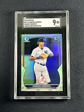 2023 Bowman MARCOS CABRERA 1st Bowman Lunar Refractor SGC-9 #BCP-46 NY Yankees