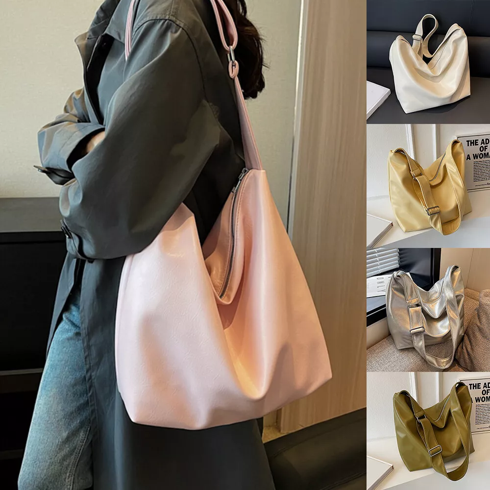 Unique Design Casual Simple Pu Leather Bucket Sling Shoulder Bag