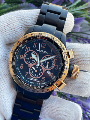 Nautica Mens Diver 200M Watch Chronograph Quartz 37mm Swiss