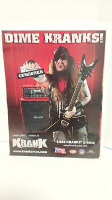 KRANK GUITAR AMPLIFIERS DIMEBAG DARRELL DAMAGEPLAN. 2004 PRINT AD.  11 X 8.5  t2