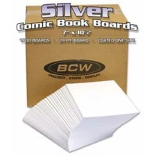 BCW Silver Comic Backing Boards Case of 1000 Wrapped 7x10.5" Archival Fresh Pack