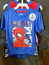 Marvel Spiderman Camouflage 3pc Set Shorts, Tshirt  Tank Top Size 2T