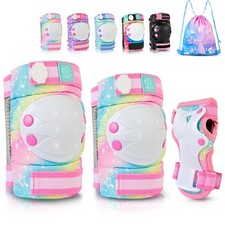 Knee Pads for Kids, Girls Boys Knee Elbow Pads Wrist Guards with Drawstring B...