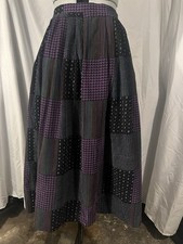 Vintage Corduroy Patchwork 70 s/80s Susan Bristol Midi Skirt With Pockets Size M