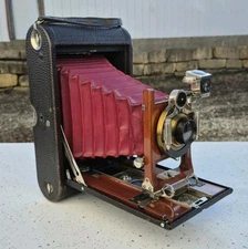 Kodak Folding No 4A Model A Red Bellows Camera