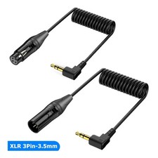 3.5mm Stereo to 3Pin Male/Female Coiled Cable for Mobile Devices Recorders