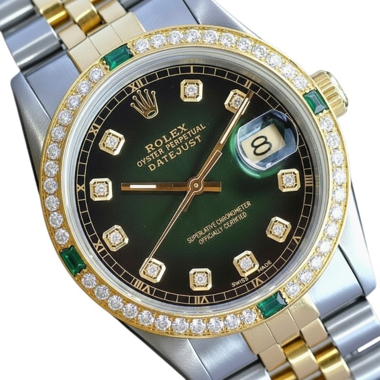 Rolex Datejust Two-Tone 18KY Steel Green