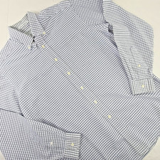 LL BEAN WRINKLED RESISTANT MEN'S SIZE 15.5 - 35 PLAID SHIRT LONG SLEEVE    FLAW 