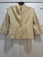 Unbranded Light Khaki Blazer No Size 3/4 Sleeve Fits Medium Women s HidenButton