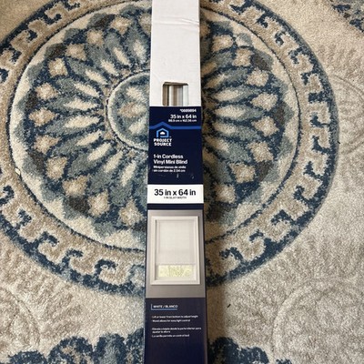 Project Source White Light Filtering Cordless Vinyl Mini Blinds 34in x 64in