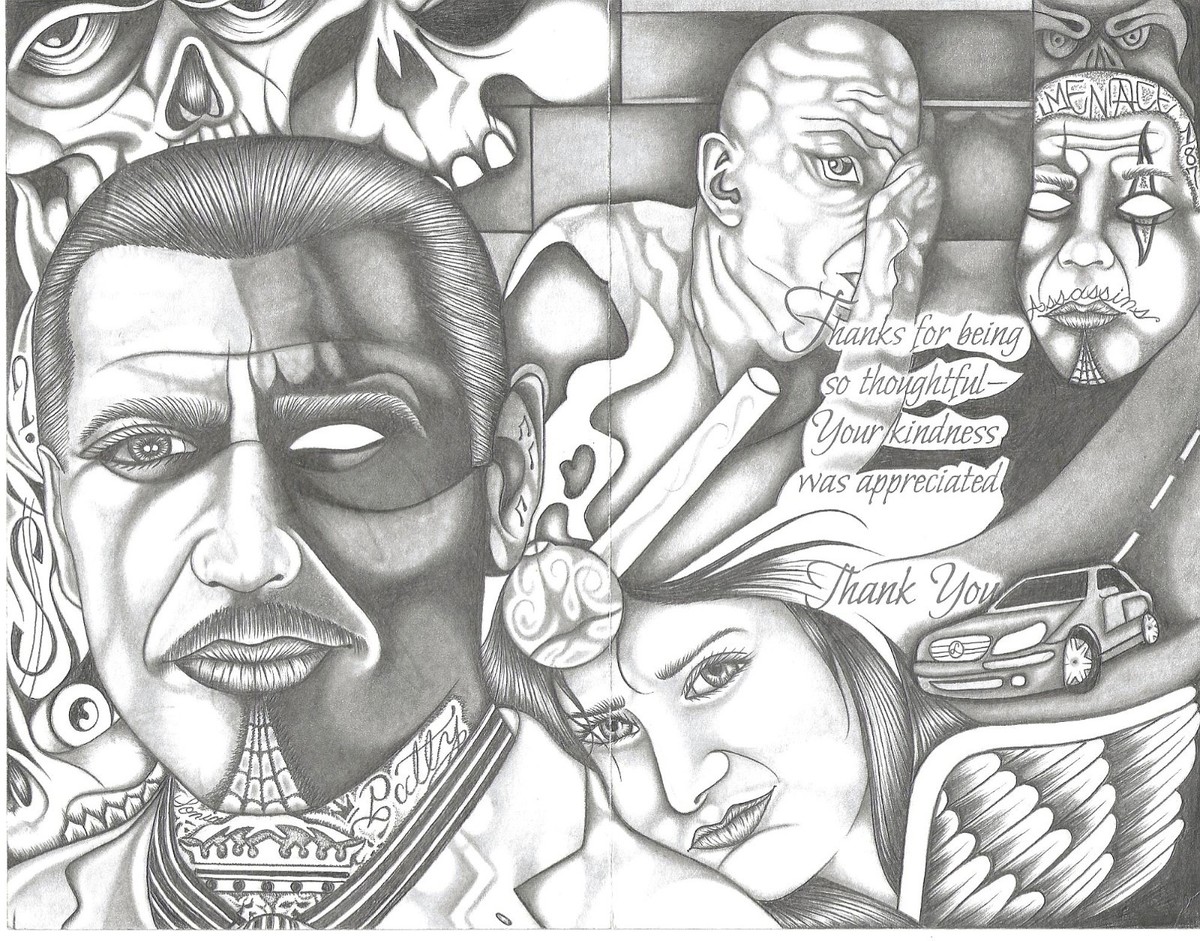 Prison Art Vintage By Artists Menace Title Voices Playing In My