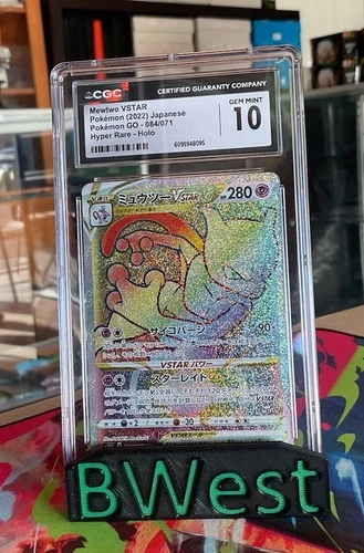 CGC 10 Mewtwo VSTAR Japanese Hyper Rare Pokemon GO TCG Graded 2022 Rainbow