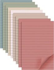 9 Pads Lined Sticky Notes 4x6 in Post, Vintage Colors Self Pad Its, Super Sti...