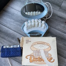 Vintage Dateline Remington podróżna podgrzewana lokówka do włosów zestaw etui i pudełko 