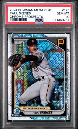 2024 Paul Skenes Bowman Mega Box Chrome Prospects Mojo Rookie PSA 10 - Pirates