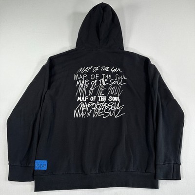 Official BTS Map of the Soul Tour Merch Black Pullover Hoodie Size