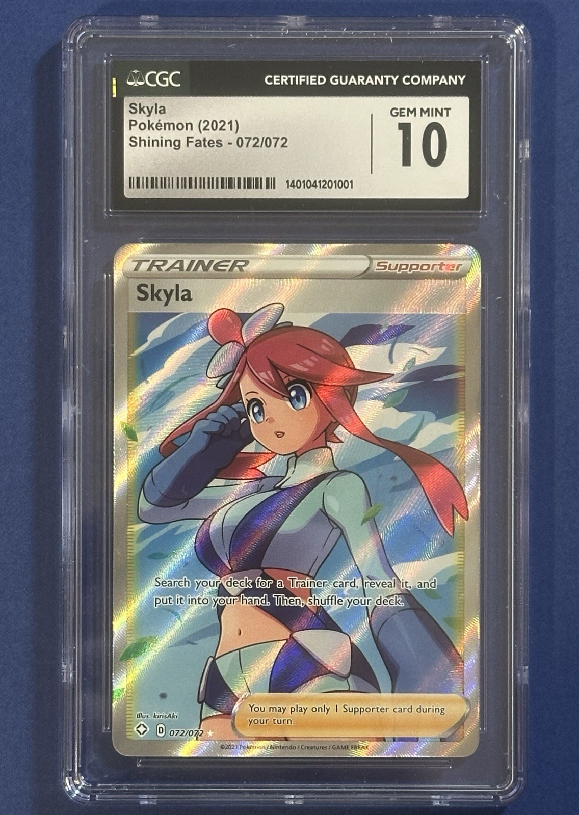 Skyla Full Art CGC GEM MINT 10 Ultra Rare Holo Shining Fates Pokemon 072/072 💎
