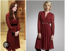 EUC WOMENS WHISTLES SOPHIE RAE SILK MIDI DRESS US8 36”B 28”W 41”L ASO POW