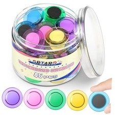 45 Pcs Colorful Magnets for Whiteboard, Round Fridge Magnets 45pack Colors